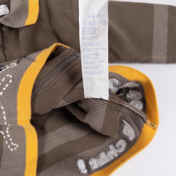 Catimini Cat Polo Knit Zip Sweater Cardigan Brown Yellow Size 12 months (74 cm) - Picture 8 of 8